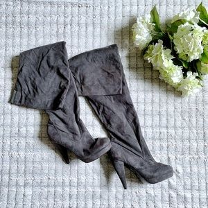 Gray Over the Knee Boots size 10